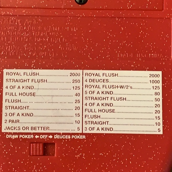 Radica 2001 Pocket Poker Handheld Electronic Game Red - Picture 5 of 7